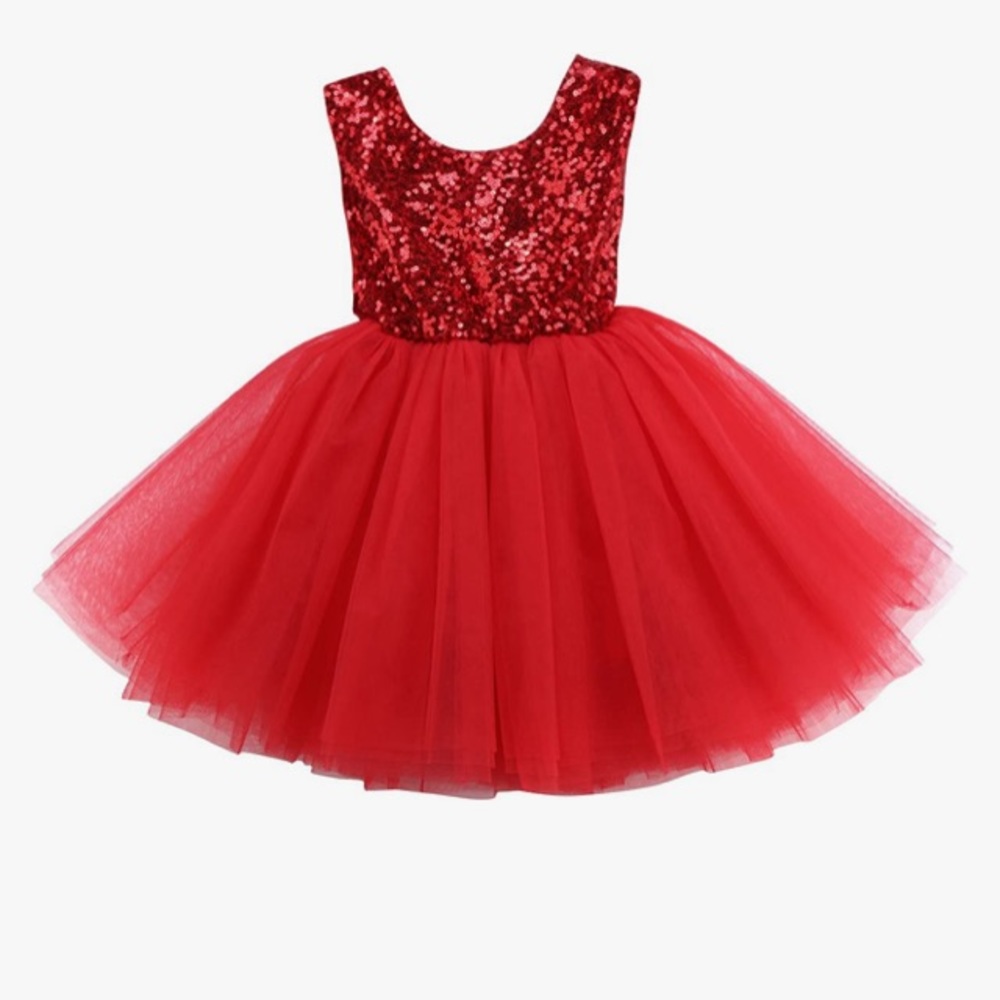 girls red dress